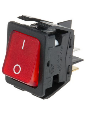 Arcolectric - C6053ALGNR - Rocker switch 2P 16 A 250 VAC, C6053ALGNR, Arcolectric