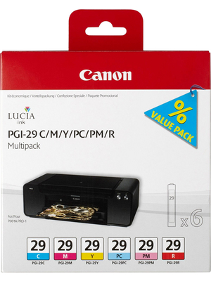 Canon Inc - 4873B005 - Ink multipack PGI-29 Cyan / magenta / yellow / photo cyan / photo magenta / red, 4873B005, Canon Inc