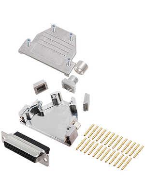 Encitech Connectors - DCRP25-DBCS-CF65-CS80-K - D-Sub socket kit 25P, DCRP25-DBCS-CF65-CS80-K, Encitech Connectors