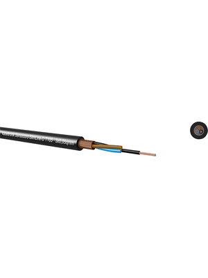 Kabeltronik - SENSOCORD SLIMLINE-D T 105  3X0,05QMM - Control cable 3 x 0.05 mm2 shielded Copper strand bare, fine-wire black, SENSOCORD SLIMLINE-D T 105  3X0,05QMM, Kabeltronik