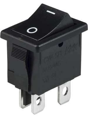 NKK - CWSB21AA1F - Rocker switch, on-off, black, 6 A, CWSB21AA1F, NKK