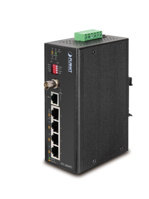 Planet - IVC-2004PT - Ethernet Extender RJ45 10/100 Base-T / 4 PoE Ports - BNC Female / RJ11 (6P4C) Female, IVC-2004PT, Planet