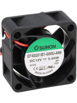 Sunon - EF40201B1-000U-A99 - Axial fan 40 x 40 x 20 mm 15.1 m3/h 12 VDC 0.6 W, EF40201B1-000U-A99, Sunon