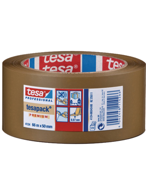 Tesa - 04124 50MM X 66 M BROWN - Packaging tape brown 50 mmx66 m, 04124 50MM X 66 M BROWN, Tesa