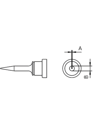 Weller - LT 1SAHS - Soldering tip Round shape narrow 0.5 mm, LT 1SAHS, Weller