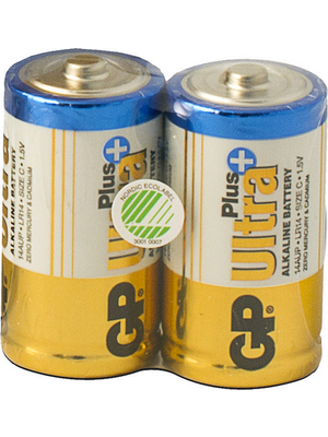 GP Batteries - 14AUP-S2/C/LR14 ULTRA PLUS - Primary battery 1.5 V LR14/C Pack of 2 pieces, 14AUP-S2/C/LR14 ULTRA PLUS, GP Batteries