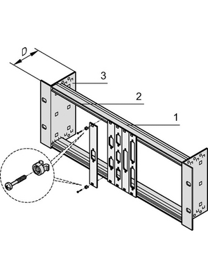 Pentair Schroff - 20118-631 - 19'' module support, 3 HE, 20118-631, Pentair Schroff