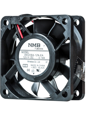 NMB - 06020SA-12N-EA-00 - Axial fan 60 x 60 x 20 mm 34.8 m3/h 12 VDC 1.08 W, 06020SA-12N-EA-00, NMB