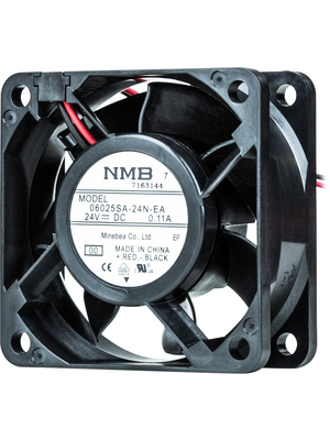 NMB - 06025SA-24N-EA-00 - Axial fan 60 x 60 x 25 mm 33.6 m3/h 24 VDC 1.92 W, 06025SA-24N-EA-00, NMB