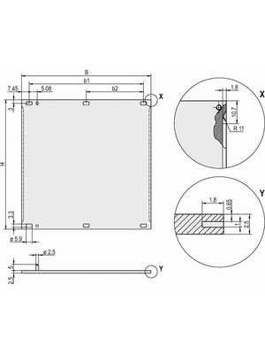 Pentair Schroff - 30846-682 - Front Panel 4 HE 63 TE, 30846-682, Pentair Schroff