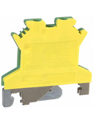 Phoenix Contact - USLKG 2,5 N - Terminal block yellow/green 0.2...2.5 mm2, USLKG 2,5 N, Phoenix Contact