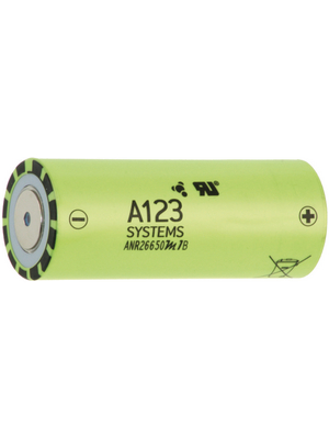 A123 Systems - ANR26650M1.2500+LFZ - LiFePO4-Battery 3.3 V 2500 mAh, ANR26650M1.2500+LFZ, A123 Systems