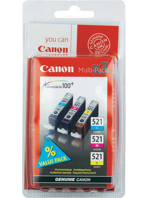 Canon Inc - CLI-521PACK - Ink CLI-521PA Cyan / magenta / yellow, CLI-521PACK, Canon Inc