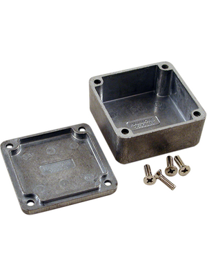 Hammond - 1590WLLB - Metal enclosure, Natural aluminum, 50.5 x 50.5 x 25 mm, Die cast aluminium, IP 65, 1590W, 1590WLLB, Hammond