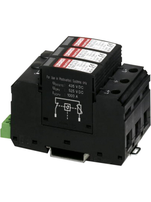 Phoenix Contact - VAL-MS-T1/T2 1000DC-PV/2+V-FM - Lightning/Surge Arrester 80 A, VAL-MS-T1/T2 1000DC-PV/2+V-FM, Phoenix Contact