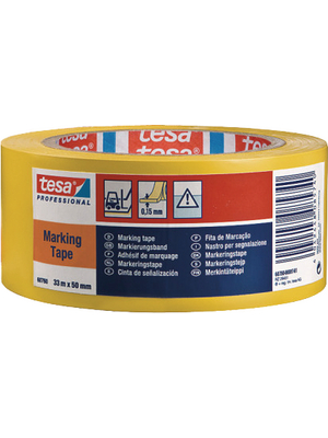 Tesa - 60760 50MM X 33 M YELLOW - Floor marking tape yellow 50 mmx33 m, 60760 50MM X 33 M YELLOW, Tesa