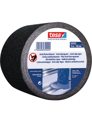 Tesa - 60950 100MM X 15 M BLACK - Anti slip tape black 100 mmx15 m, 60950 100MM X 15 M BLACK, Tesa