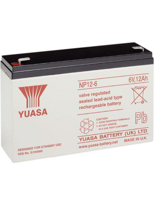 Yuasa - NP12-6 - Lead-acid battery 6 V 12 Ah, NP12-6, Yuasa