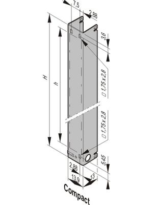 Pentair Schroff - 30849-402 - Front Panel 3 TE, 30849-402, Pentair Schroff