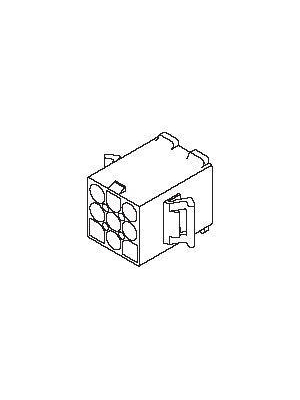 Molex - 3191-06P/1909-2068 - Plug housing, panel Pitch6.71 mm Poles 2 x 3 Standard .093", 3191-06P/1909-2068, Molex