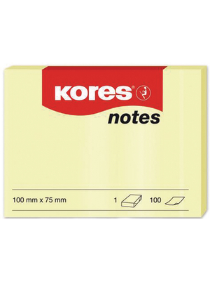 Kores - N46100 - NOTES 100 x 75 mm 100 sheets yellow, N46100, Kores