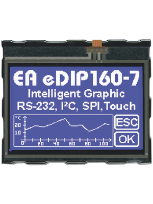 Electronic Assembly - EA EDIP160B-7LWTP - LCD graphic display 160 x 104 Pixel, EA EDIP160B-7LWTP, Electronic Assembly