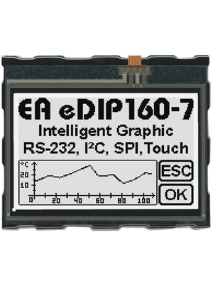 Electronic Assembly - EA EDIP160W-7LW - LCD graphic display 160 x 104 Pixel, EA EDIP160W-7LW, Electronic Assembly