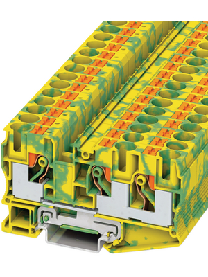 Phoenix Contact - PT 10-TWIN-PE - Ground modular terminal block yellow/green 0.5...10 mm2, PT 10-TWIN-PE, Phoenix Contact