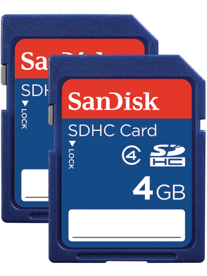 SanDisk - SDSDB2-004G-B35 - SDHC Card 2-Pack 4 GB, SDSDB2-004G-B35, SanDisk