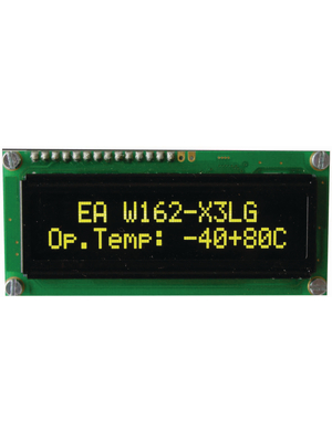 Electronic Assembly - EA W162-X3LG - Dot matrix OLED display 5.5 mm 2 x 16, EA W162-X3LG, Electronic Assembly