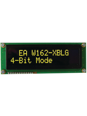 Electronic Assembly - EA W162-XBLG - Dot matrix OLED display 8.9 mm 2 x 16, EA W162-XBLG, Electronic Assembly