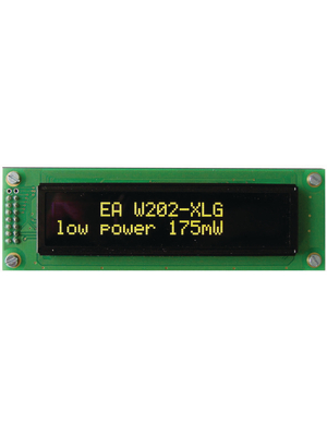 Electronic Assembly - EA W202-XLG - Dot matrix OLED display 5.5 mm 2 x 20, EA W202-XLG, Electronic Assembly