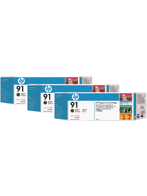 Hewlett Packard (DAT) - C9480A - Ink triple pack 91 black matt, C9480A, Hewlett Packard (DAT)