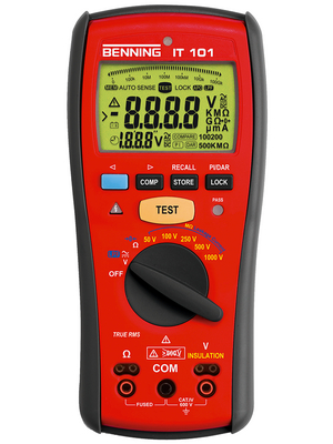 Benning - BENNING IT 101 - Insulation tester 20 GOhm 50 VDC / 100 VDC / 250 VDC / 500 VDC / 1000 VDC 600 VAC TRMS AC, BENNING IT 101, Benning