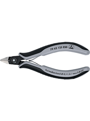 Knipex - 79 62 125 ESD - Side-cutting pliers without bevel, 79 62 125 ESD, Knipex