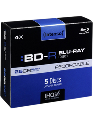 Intenso - 5001215 - BD-R 25 GB 5x Jewel Case, 5001215, Intenso