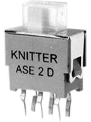 Knitter-Switch - ASE 2 D - PCB slide switch PCB THT / Pin Connections 48 VAC/DC 50 mA, ASE 2 D, Knitter-Switch