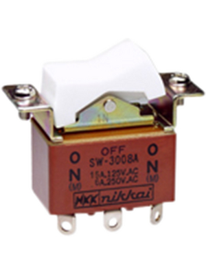 NKK - SW3008A - Rocker switch 2P 6 A / 15 A 250 VAC / 30 VDC, SW3008A, NKK