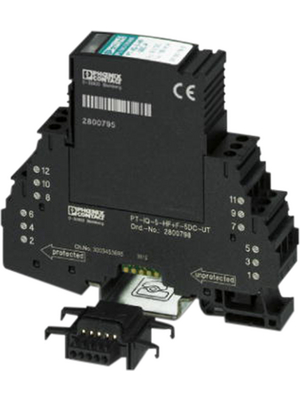 Phoenix Contact - PT-IQ-5-HF+F-12DC-PT - Surge protection device 0.6 A Push-in, PT-IQ-5-HF+F-12DC-PT, Phoenix Contact