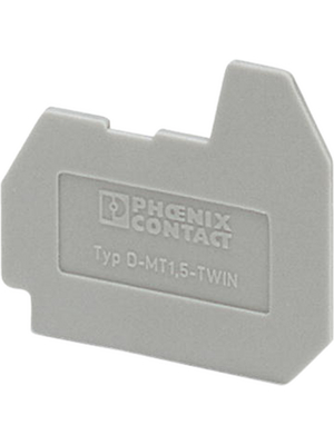 Phoenix Contact - D-MT 1,5-TWIN - End plate, grey, D-MT 1,5-TWIN, Phoenix Contact