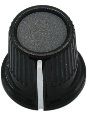 RND Components - RND 210-00298 - Plastic Round Knob, black / grey, 6.4 mm H Shaft, RND 210-00298, RND Components