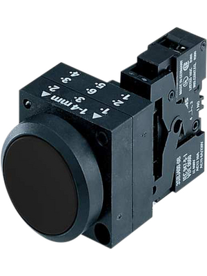 Siemens - 3SB3201-0AA11 - Pushbutton flat, complete, black, Illumination=No, 3SB3201-0AA11, Siemens