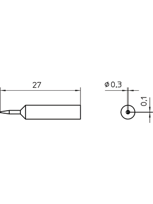 Weller - XNT 1SCNW - Soldering tip Chisel shaped 0.3 mm, XNT 1SCNW, Weller