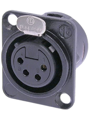 Neutrik - NC4FD-L-B-1 - XLR Panel-mount female receptacle 4 N/A DL Soldering Connection black, NC4FD-L-B-1, Neutrik