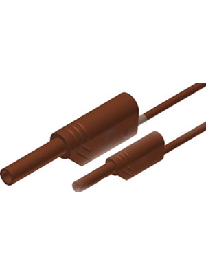 SKS Kontakttechnik - MAL S WS 2-4 100/1 BROWN - Safety test lead ? 2 mm / ? 4 mm brown 100 cm 1 mm2 CAT II, MAL S WS 2-4 100/1 BROWN, SKS Kontakttechnik