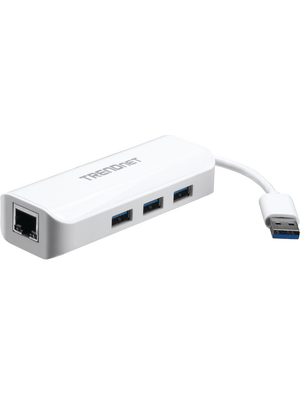 Trendnet - TU3-ETGH3 - USB 3.0 Gigabit Ethernet adapter & USB hub USB 1x 10/100/1000 -, TU3-ETGH3, Trendnet