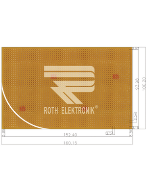 Roth Elektronik - RE010-HP - Prototyping board Phenol hard-paper FR2, RE010-HP, Roth Elektronik