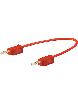 Staeubli Electrical Connectors - LK 205 007CM RED - Test lead ? 2 mm red 7.5 cm 0.5 mm2 CAT I, LK 205 007CM RED, St?ubli Electrical Connectors