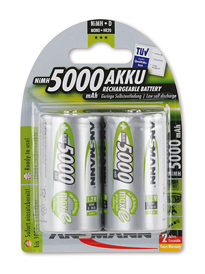 Ansmann - NiMH maxE Mono D5000 blister 2 - NiMH rechargeable battery 1.2 V 5000 mAh, NiMH maxE Mono D5000 blister 2, Ansmann