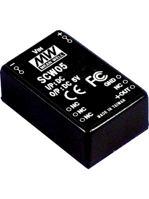 Mean Well - SCW05B-05 - DC/DC converter 18...36 VDC 5 VDC, SCW05B-05, Mean Well